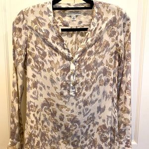 Petite, Banana Republic silk blouse, animal print